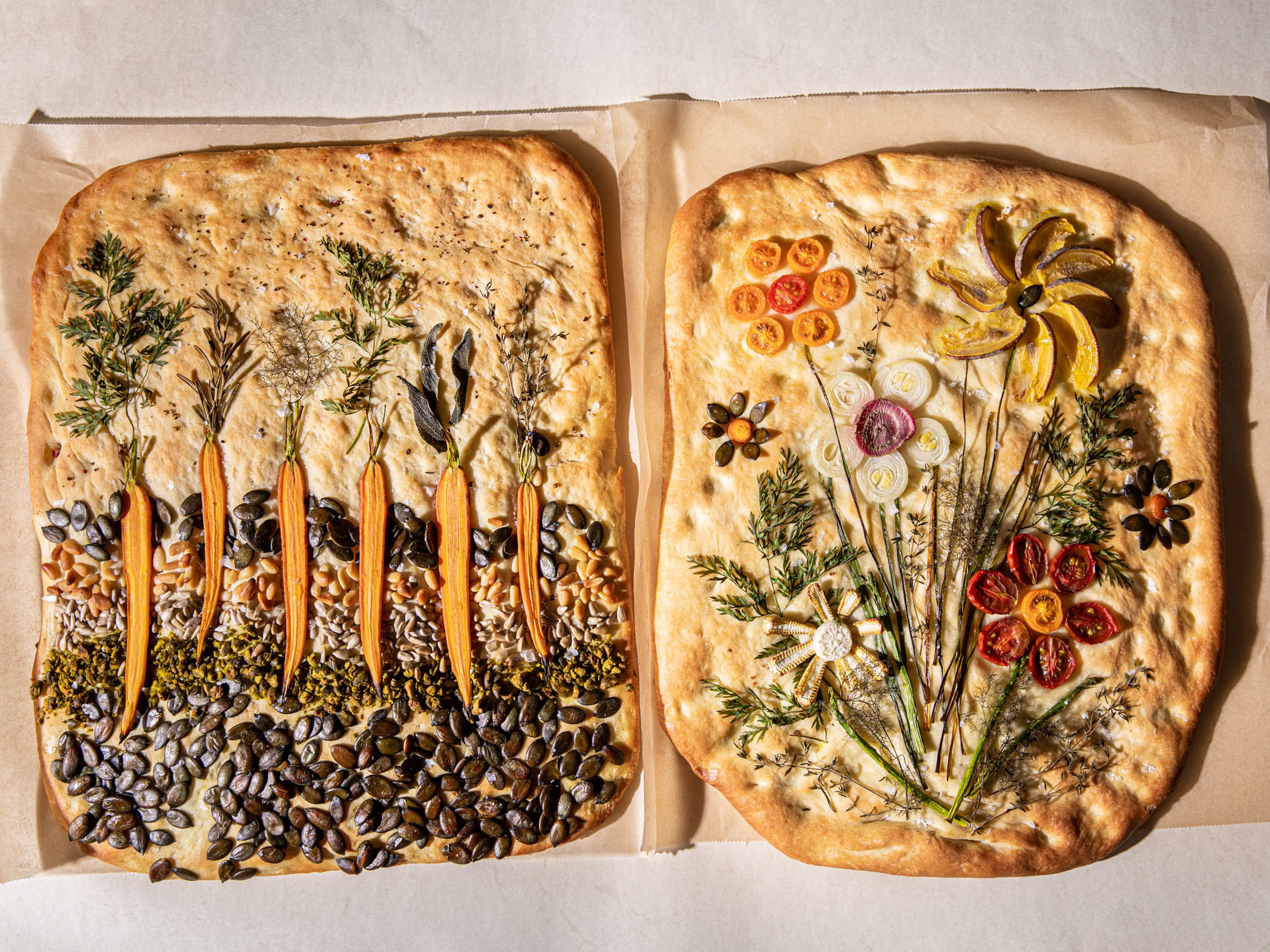 Alles dreht sich um Garten-Focaccia