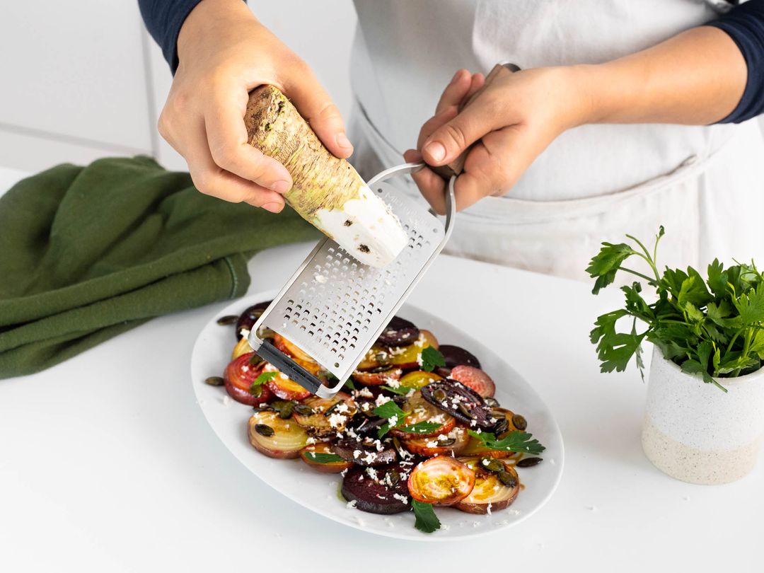 Roasted beet salad with horseradish and pumpkin seeds Recipe