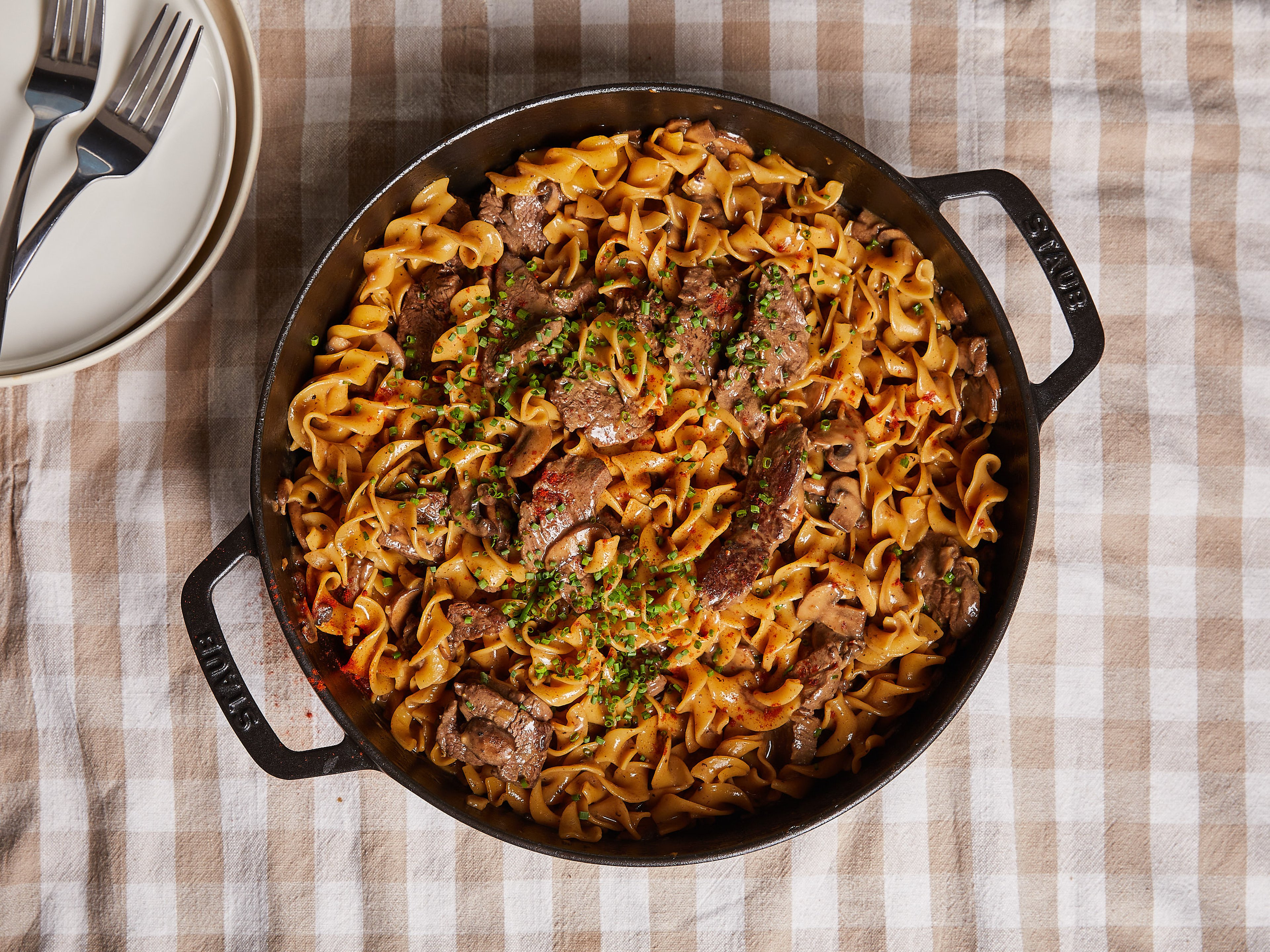 One-pot beef stroganoff