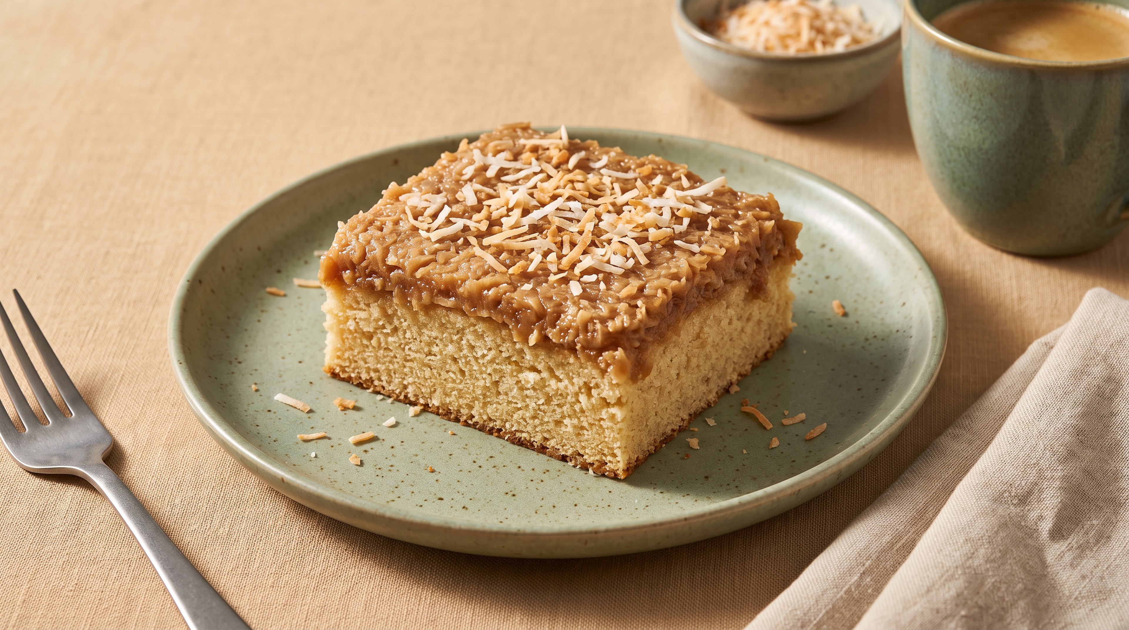 Dänischer Traumkuchen mit karamellisierter Kokoskruste ist ein echtes Highlight
