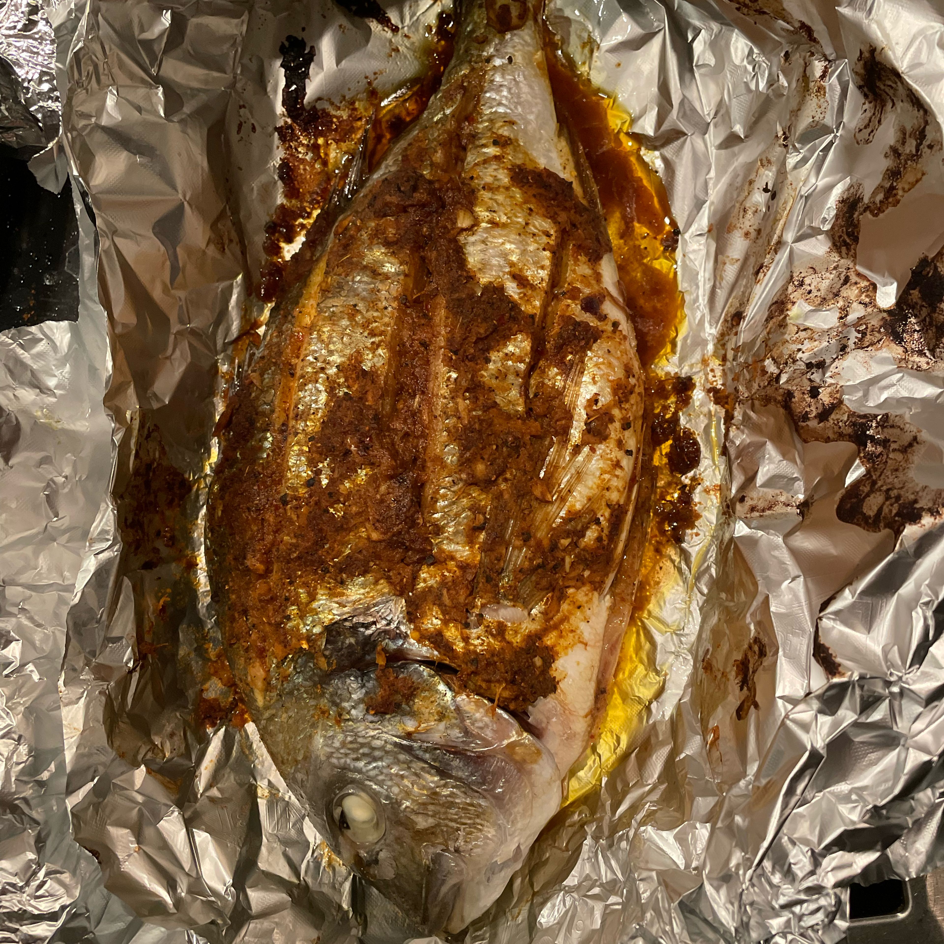 Bake fish for 20min, check whether the fish is done before removing from oven.