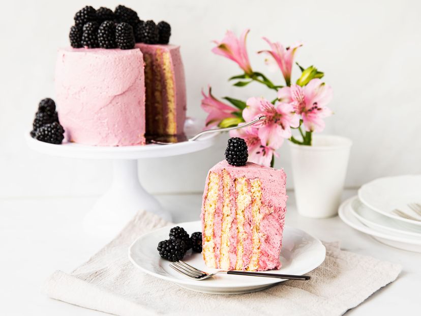 Blackberry stripe cake