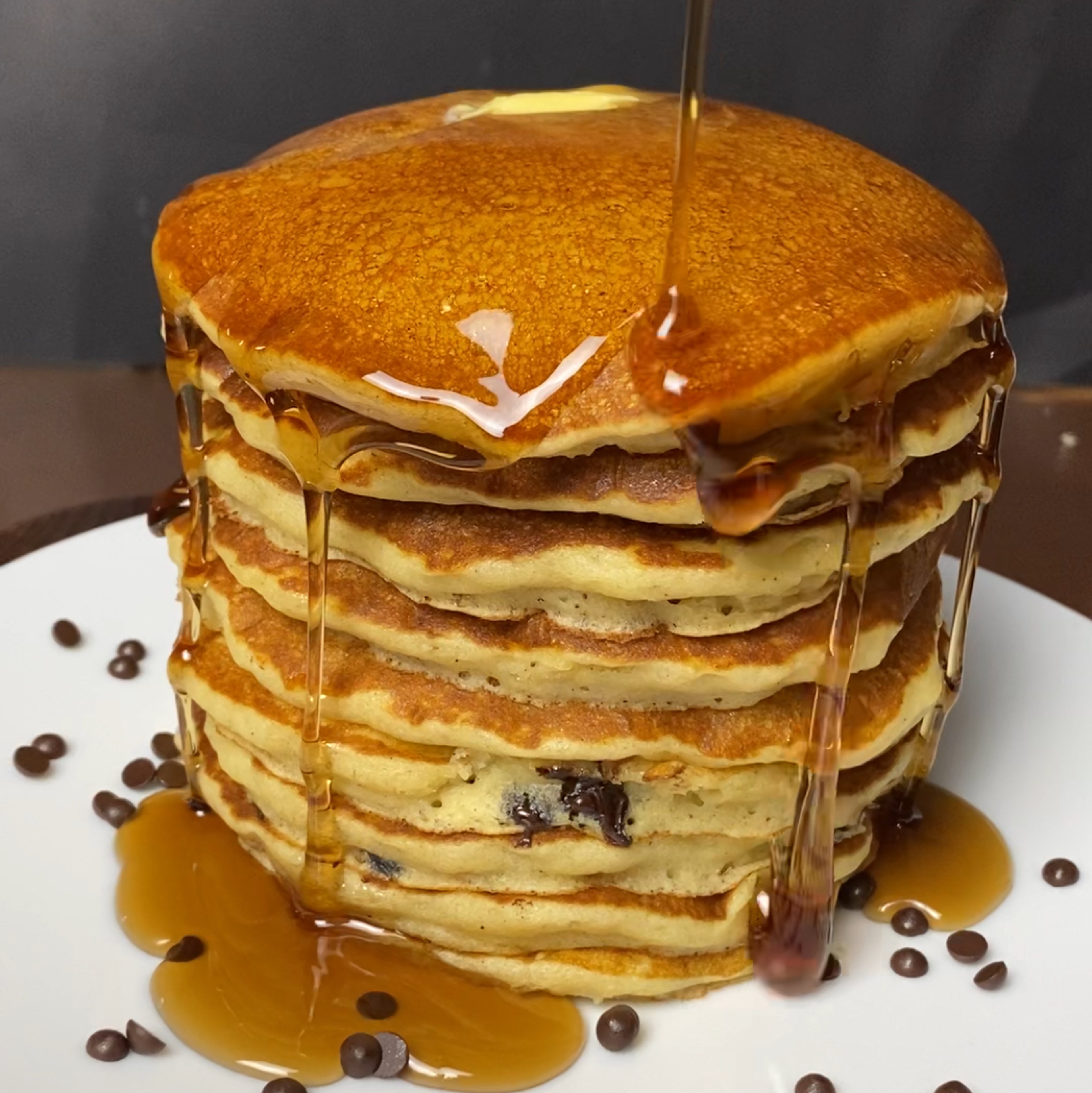 Fluffiest Chocolate Chip Buttermilk Pancakes