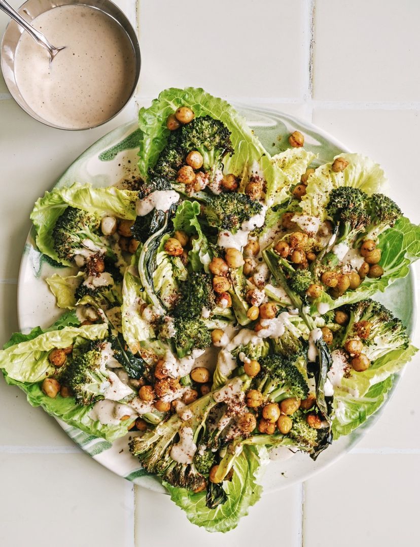 Roasted broccoli Caesar salad
