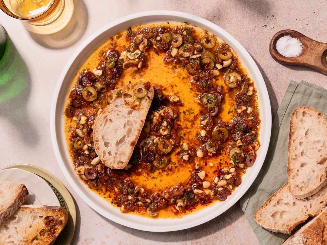 „Loaded” Olivenöl zum Dippen