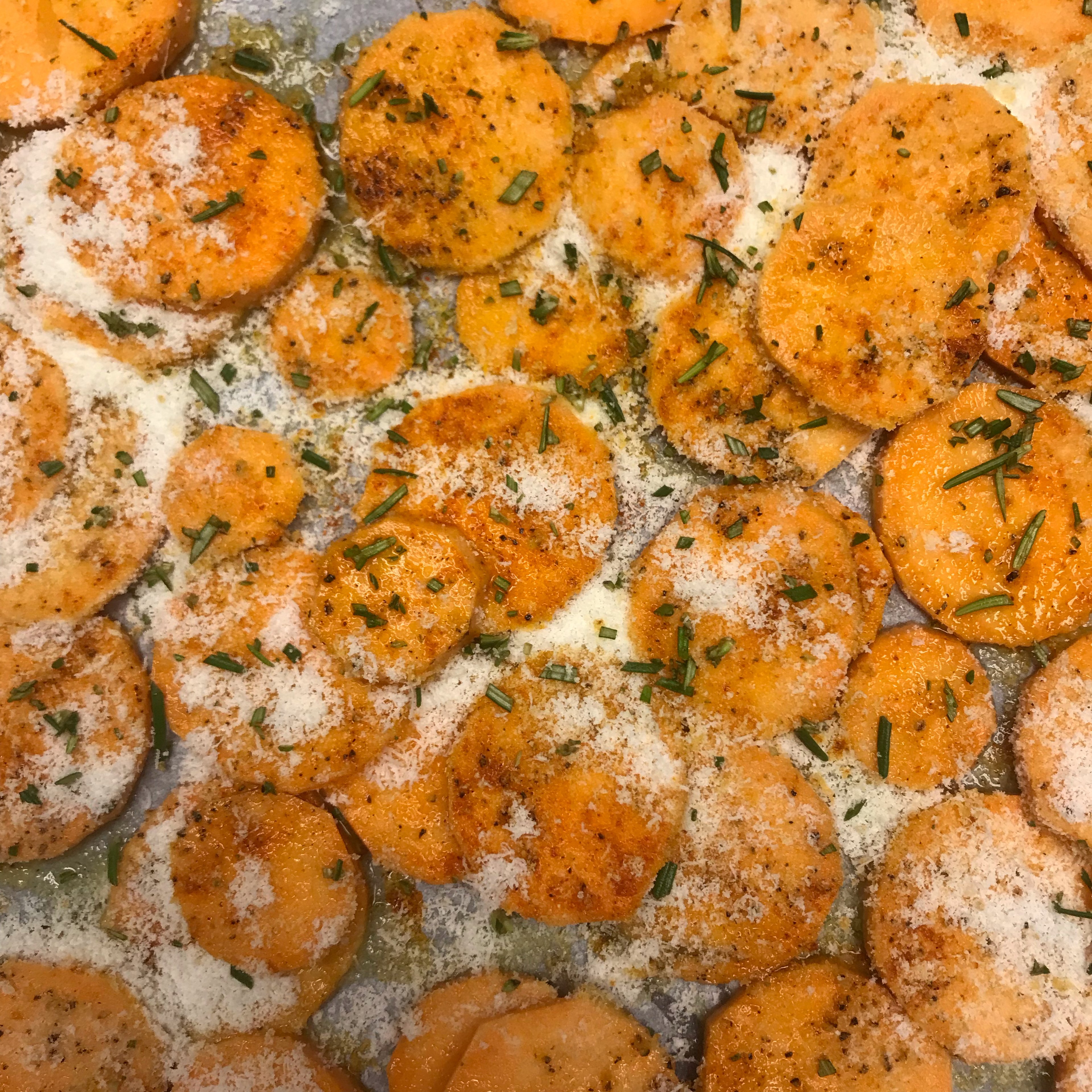 sweet potato parmesan chips