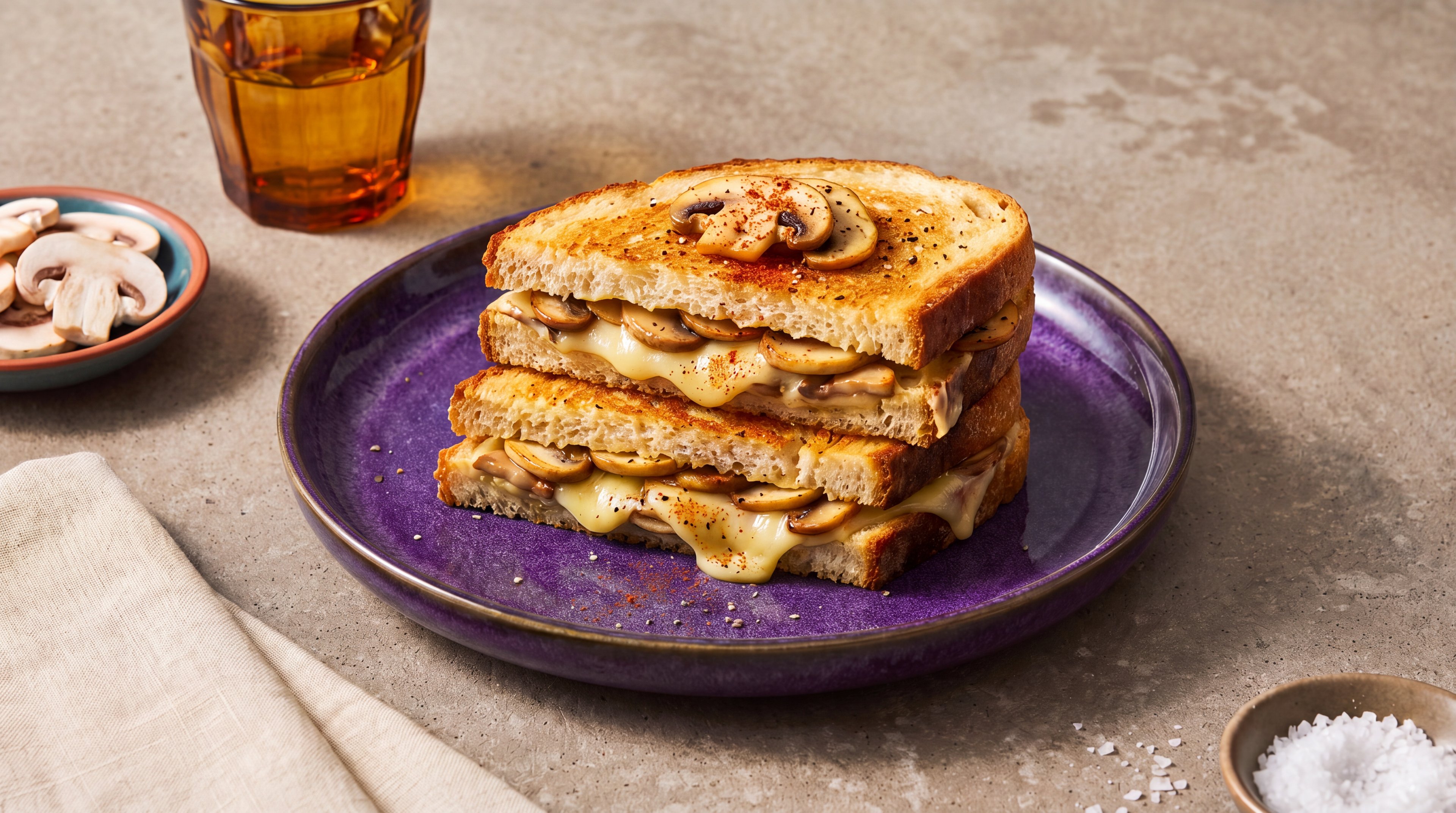 Knuspriges Champignon-Käse-Sandwich für den perfekten Start in den Tag