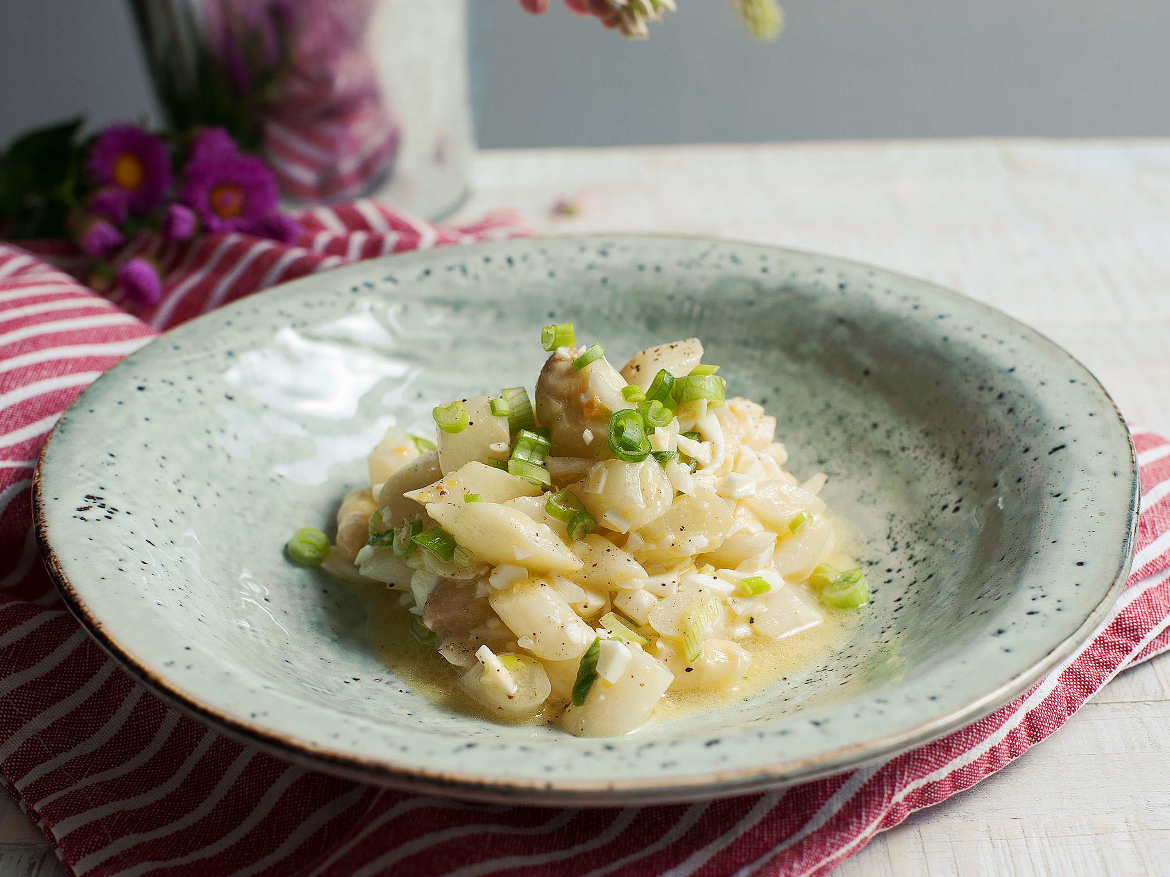 Asparagus salad with lemon mustard dressing