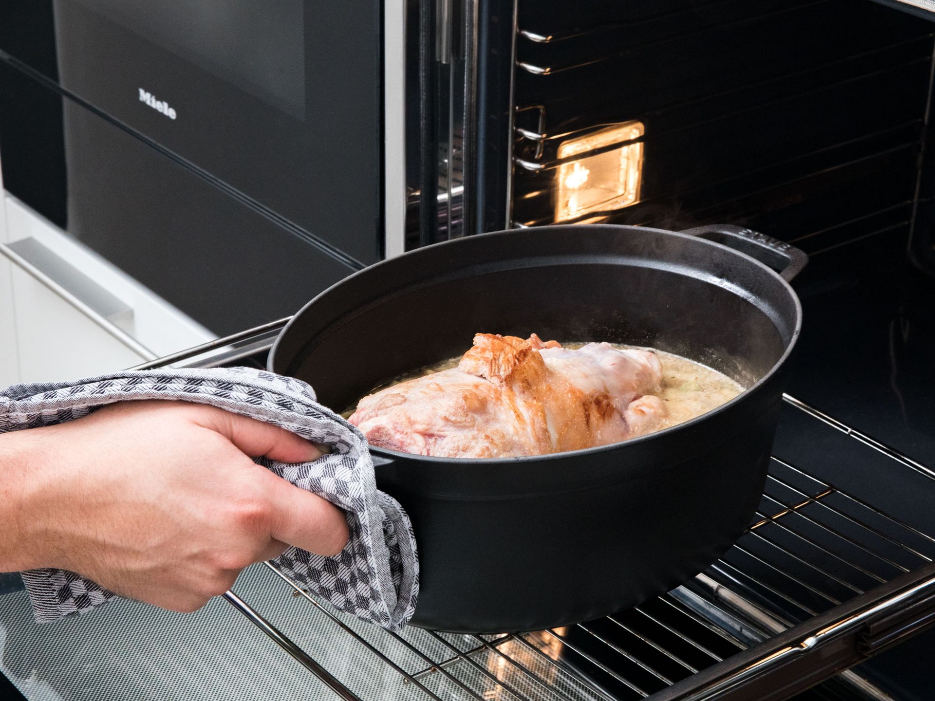 Roasted veal knuckle with shaved Brussels sprouts Recipe Kitchen Stories