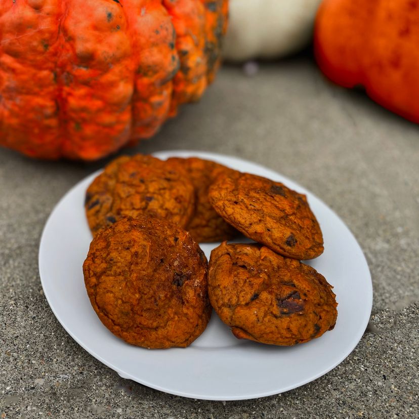 Pumpkin Chocolate Chip Protein Cookies