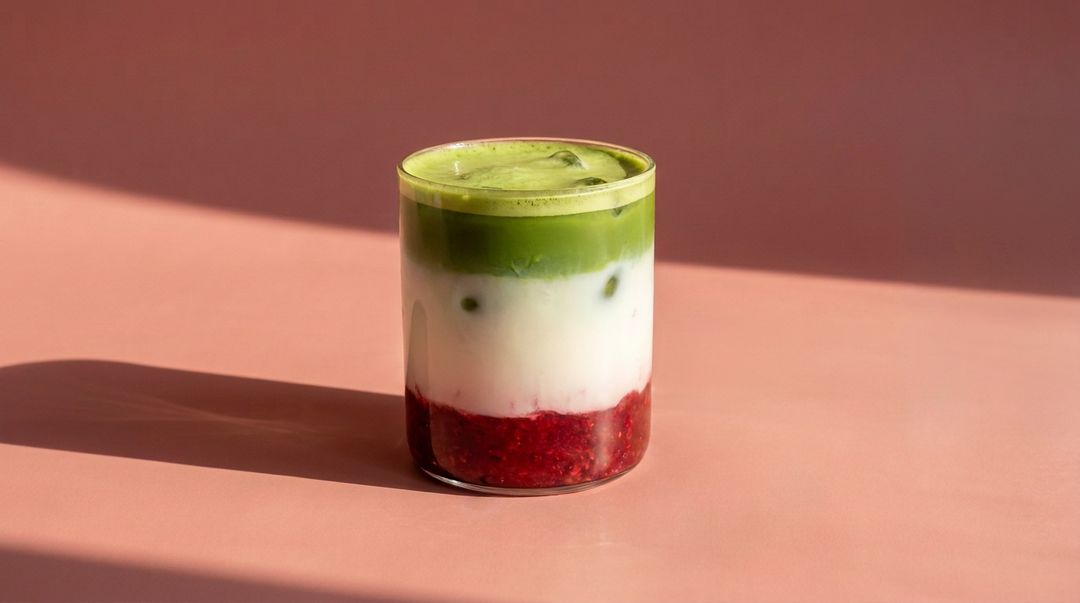 Fruchtiges Update für deinen Wachmacher: Himbeer-Matcha-Latte
