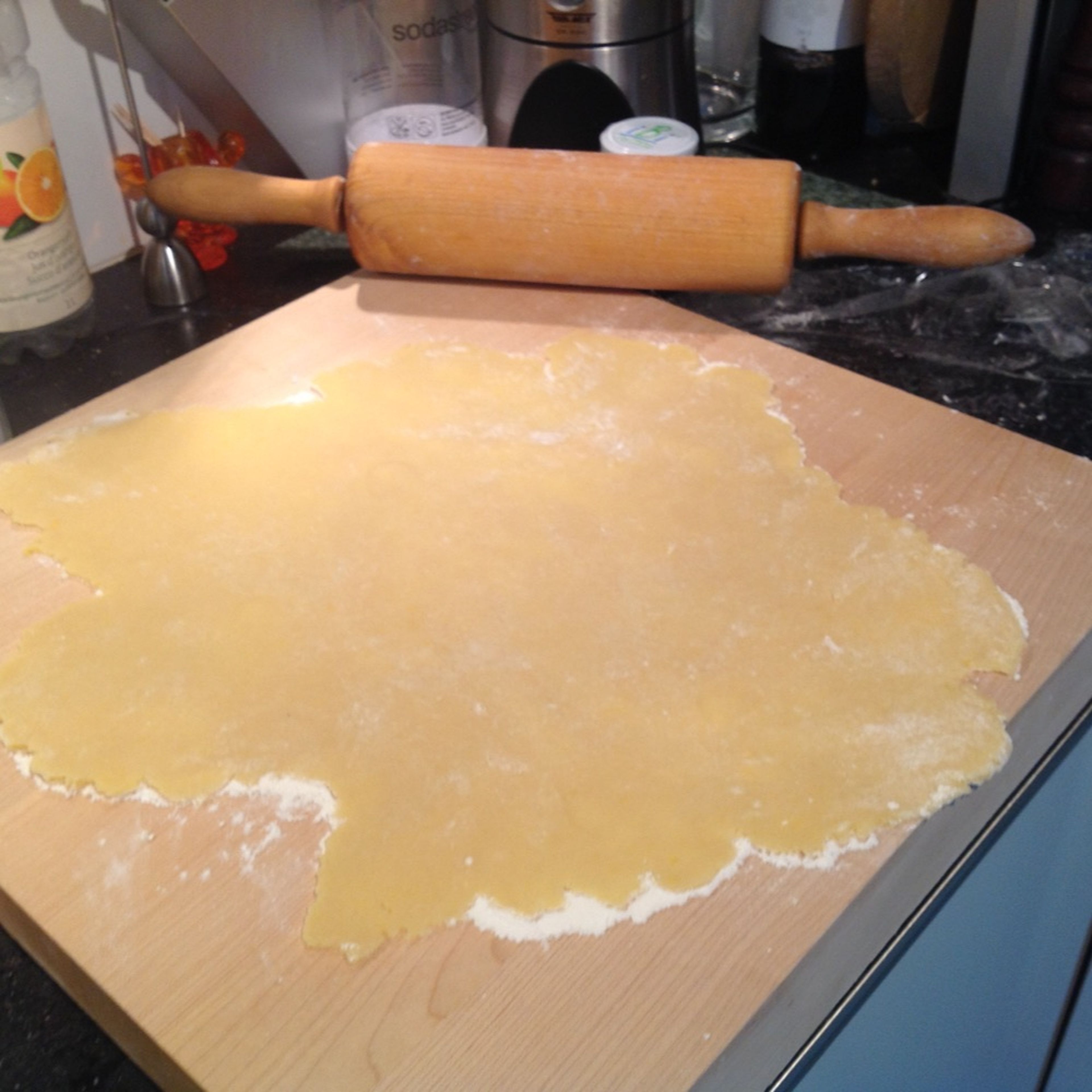 Pre-heat the oven to 180°C/350°F. Roll out dough. If necessary, add extra flour.
