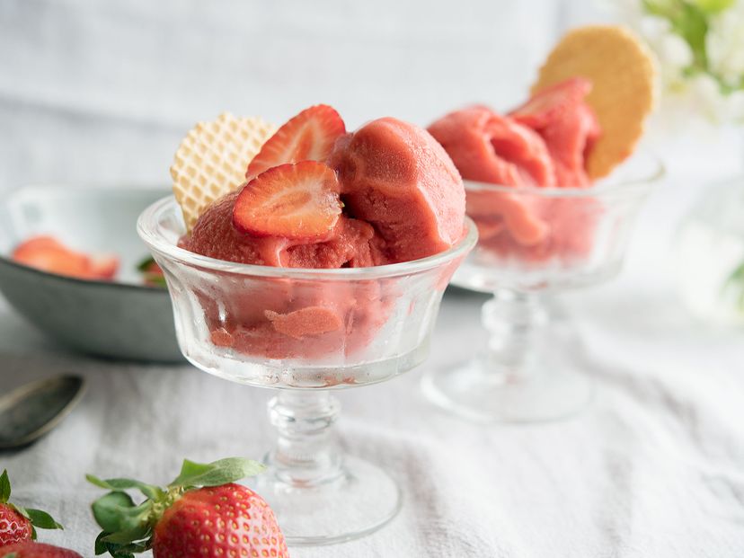 Erdbeersorbet ohne Eismaschine