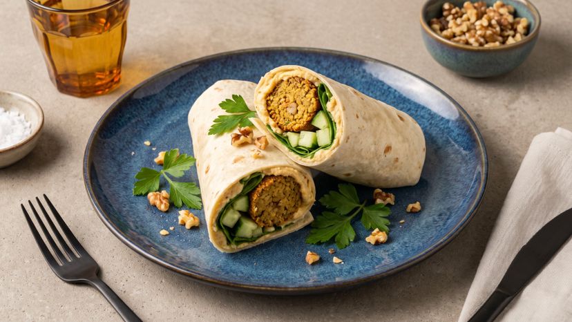So gelingen dir aromatische Walnuss-Falafel-Wraps