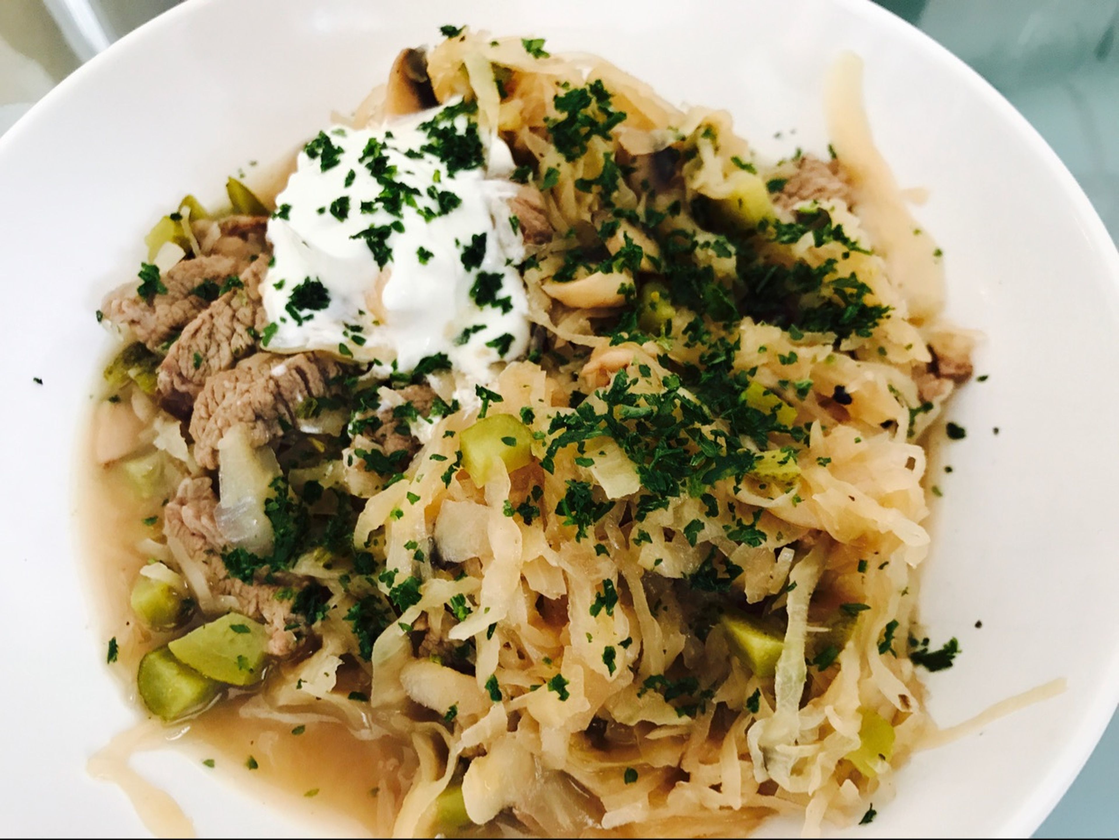 Sauerkraut-mushroom stew