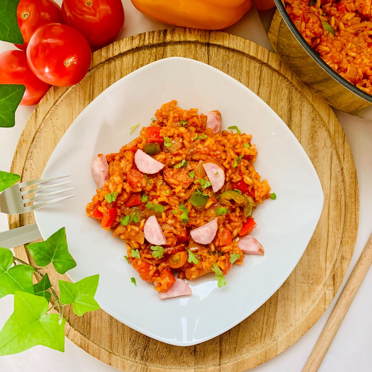 Sausage pepper and rice skillet | Recipe | Kitchen Stories
