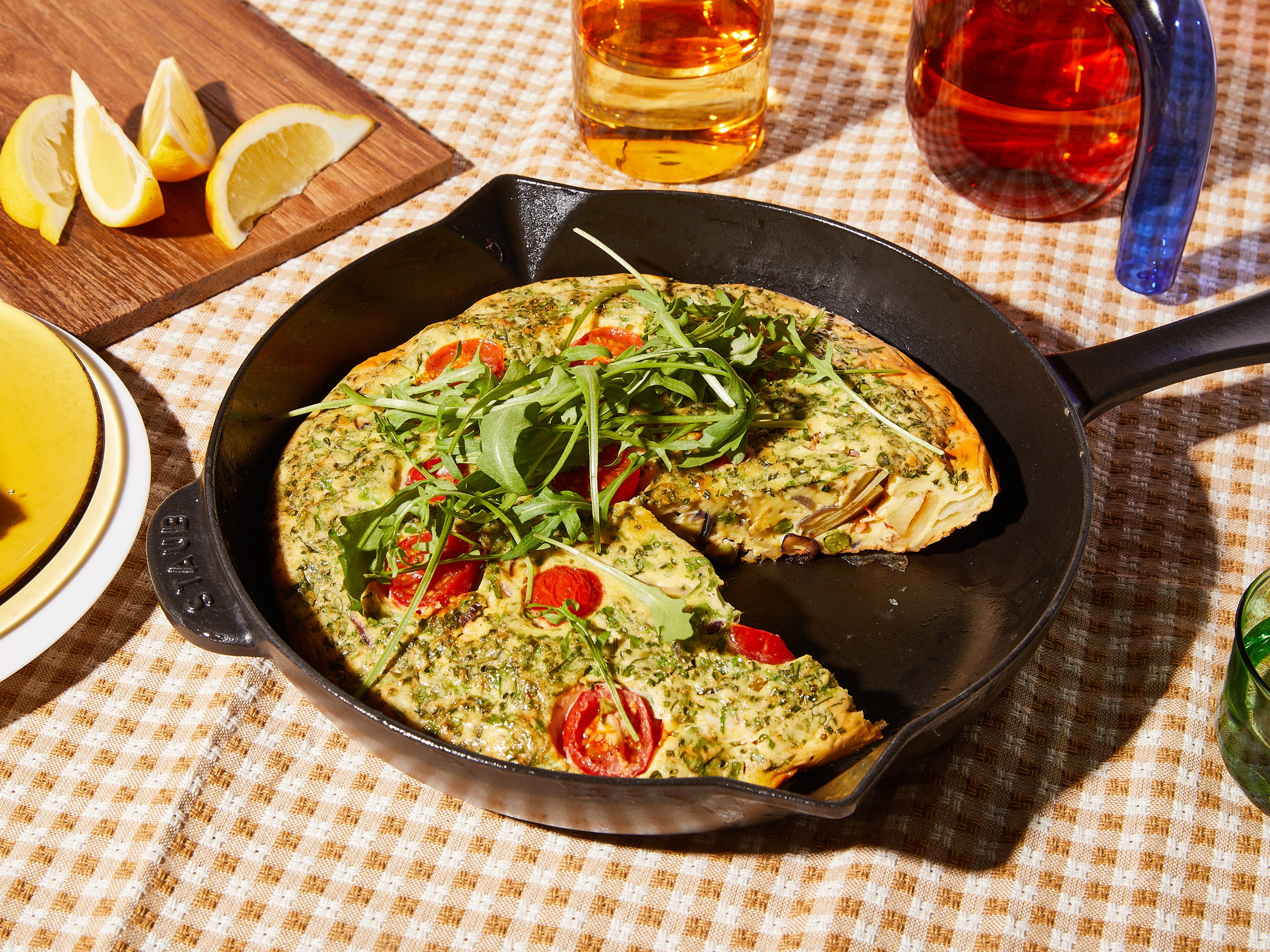 Herby spring vegetable frittata