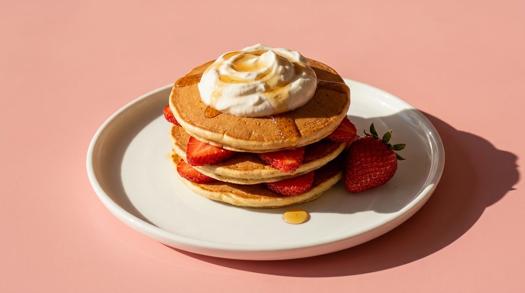 Proteinreiche Skyr-Pancakes mit frischen Erdbeeren