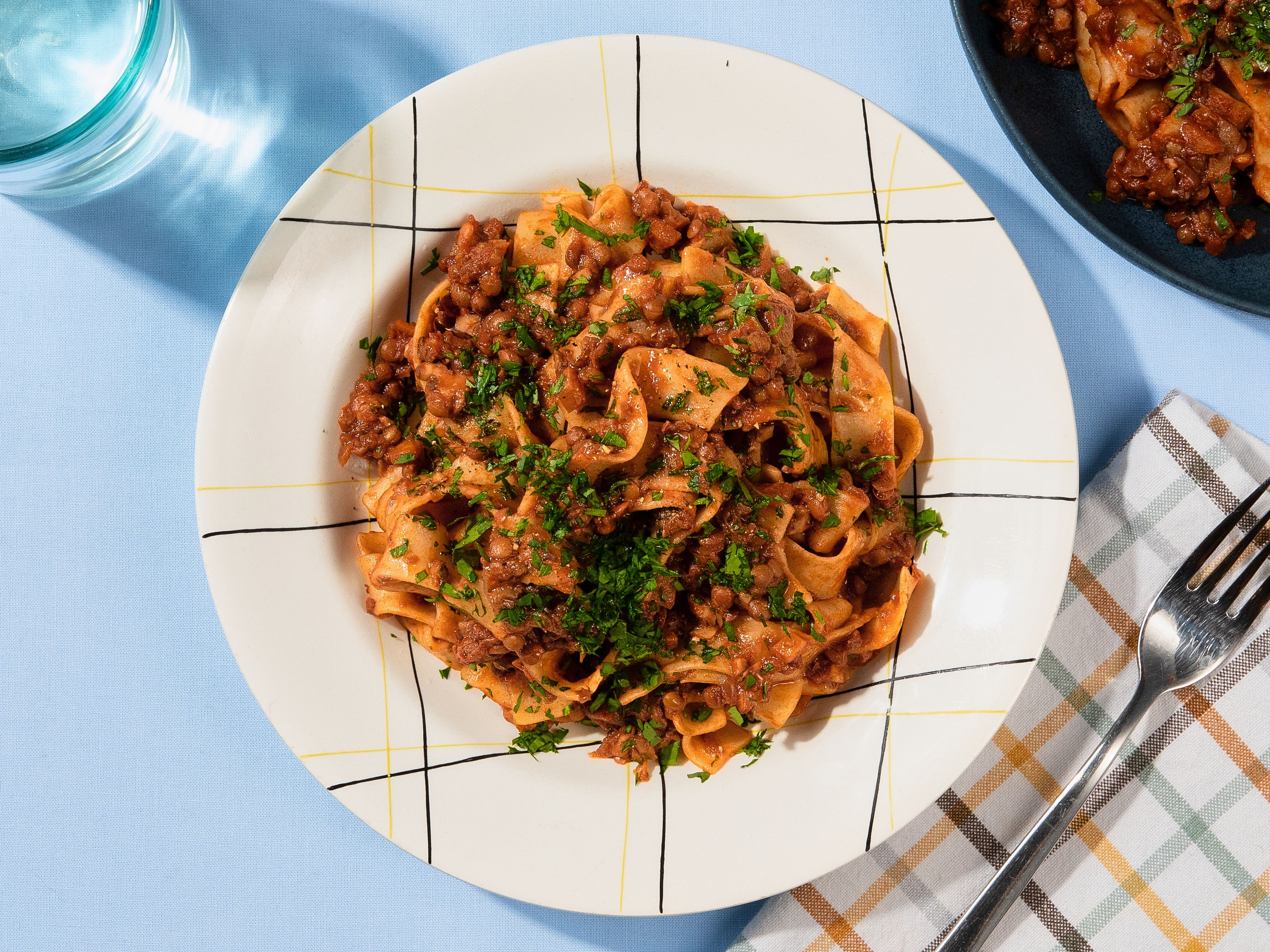 Roasted aubergine and walnut ragù