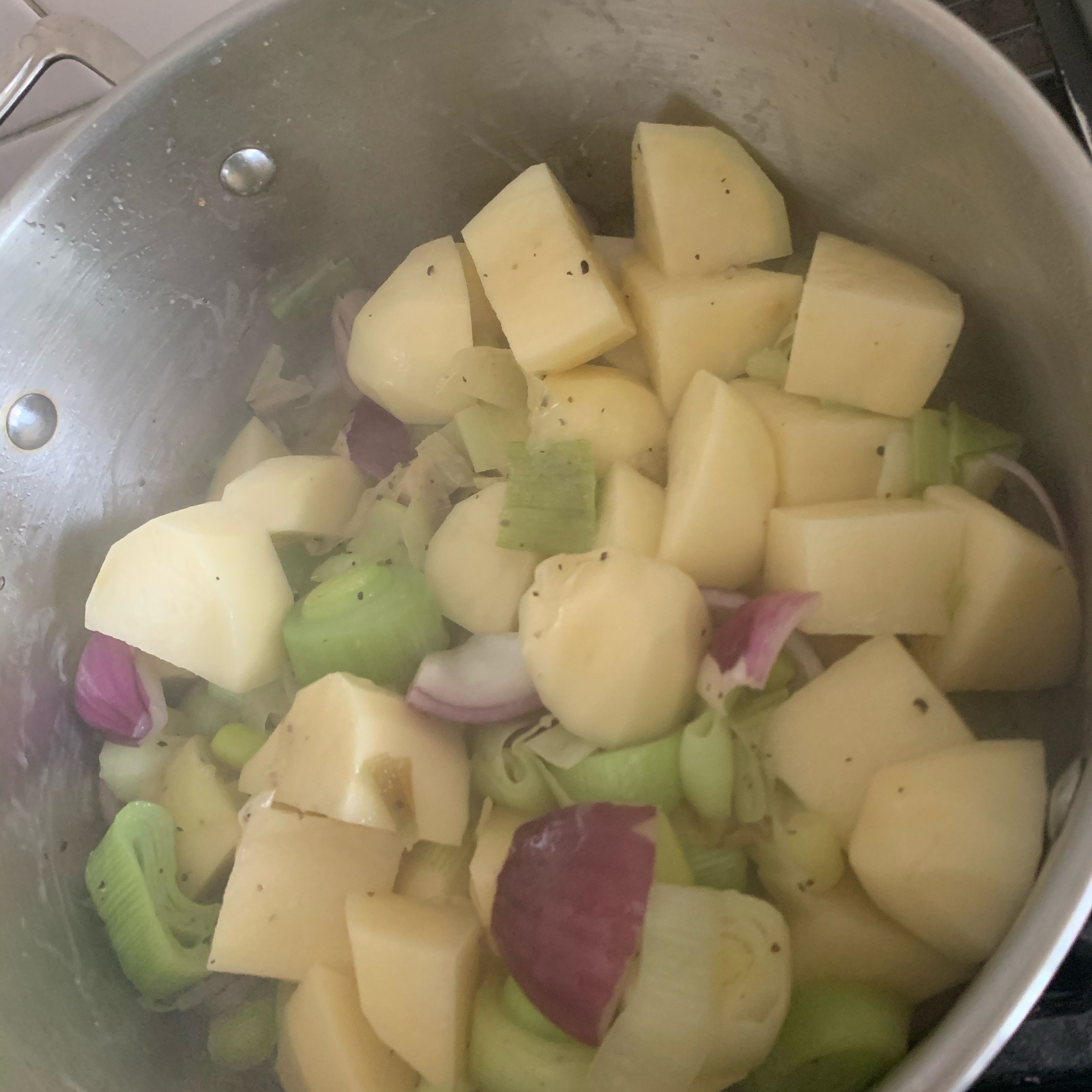 Add in the potatoes and give it a nice mix!