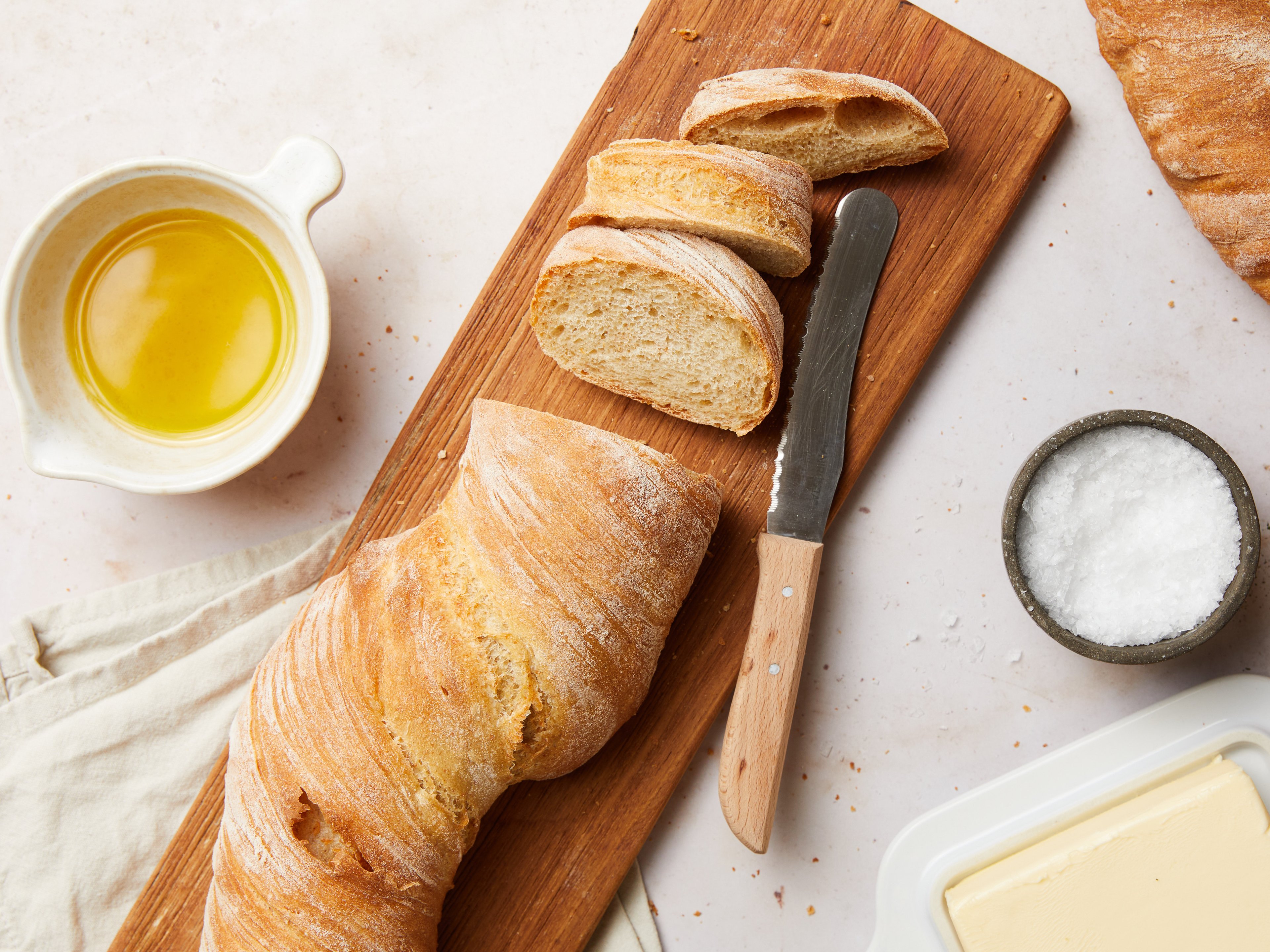 No-knead ciabatta