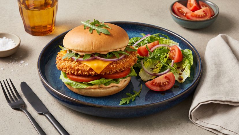 Knusprige Schnitzel-Burger aus der Heißluftfritteuse
