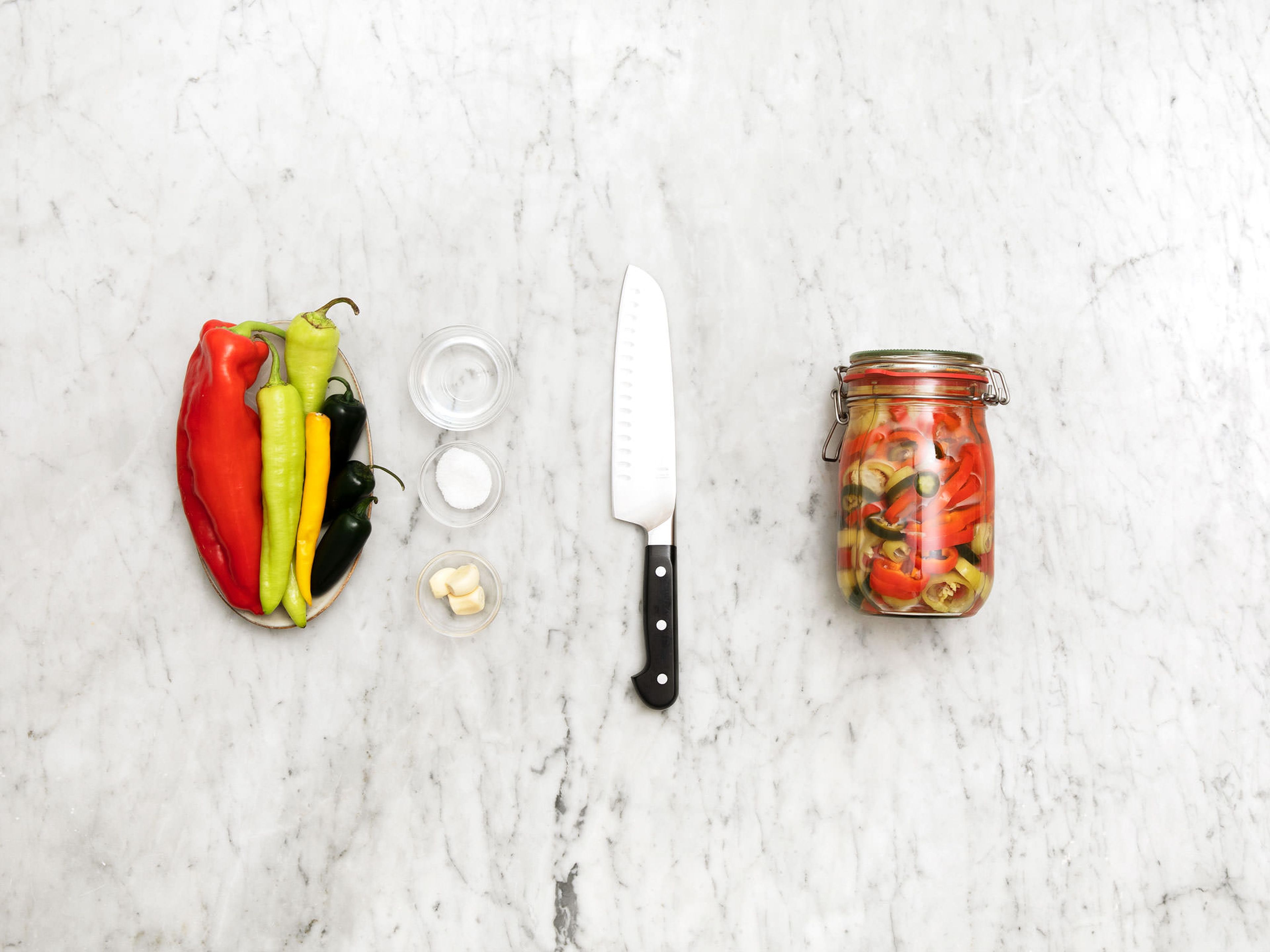 Easy pickled chili peppers