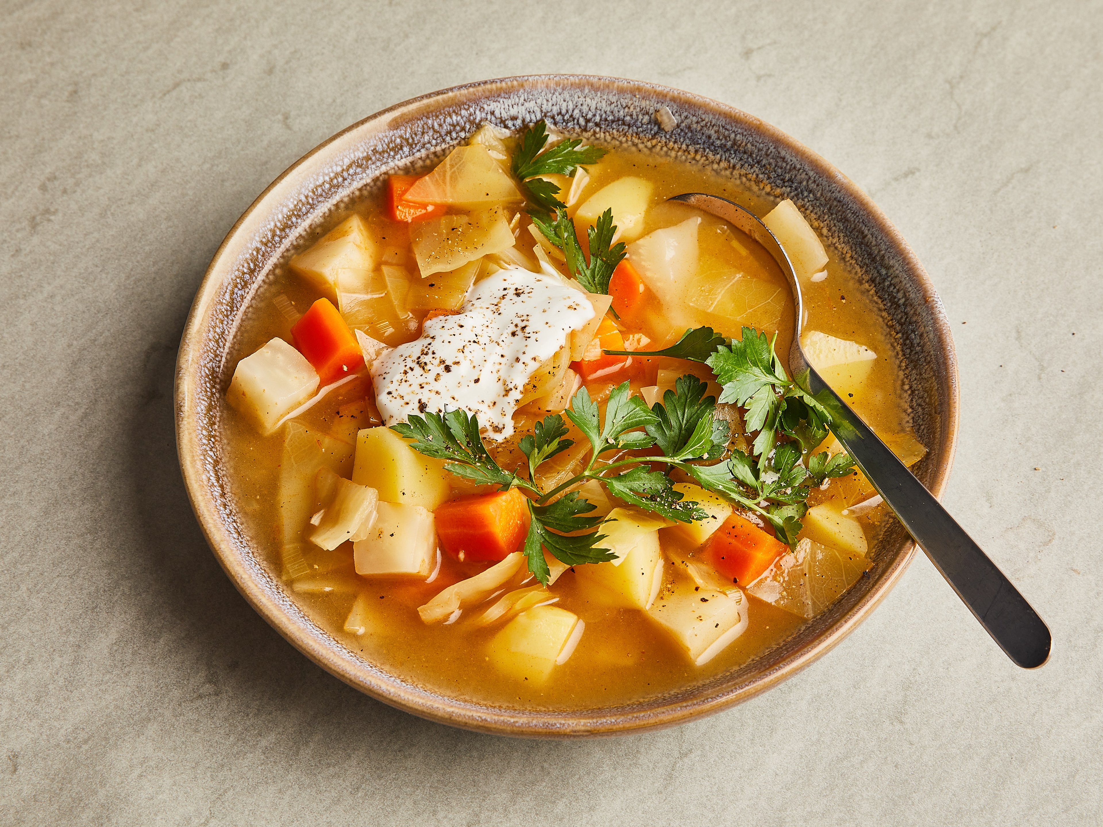 Kohlsuppe (German cabbage soup)