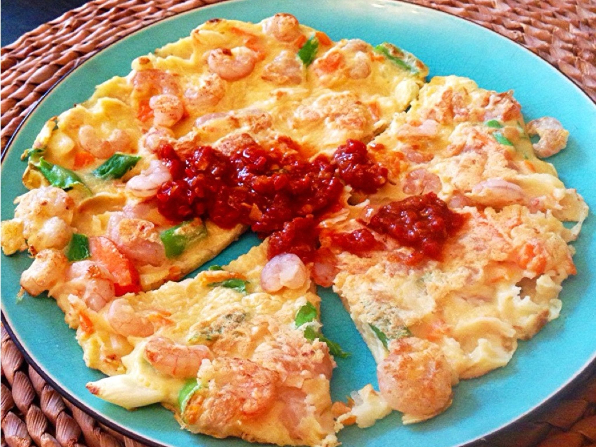 Shrimp pancake with chili sauce Recipe Kitchen Stories