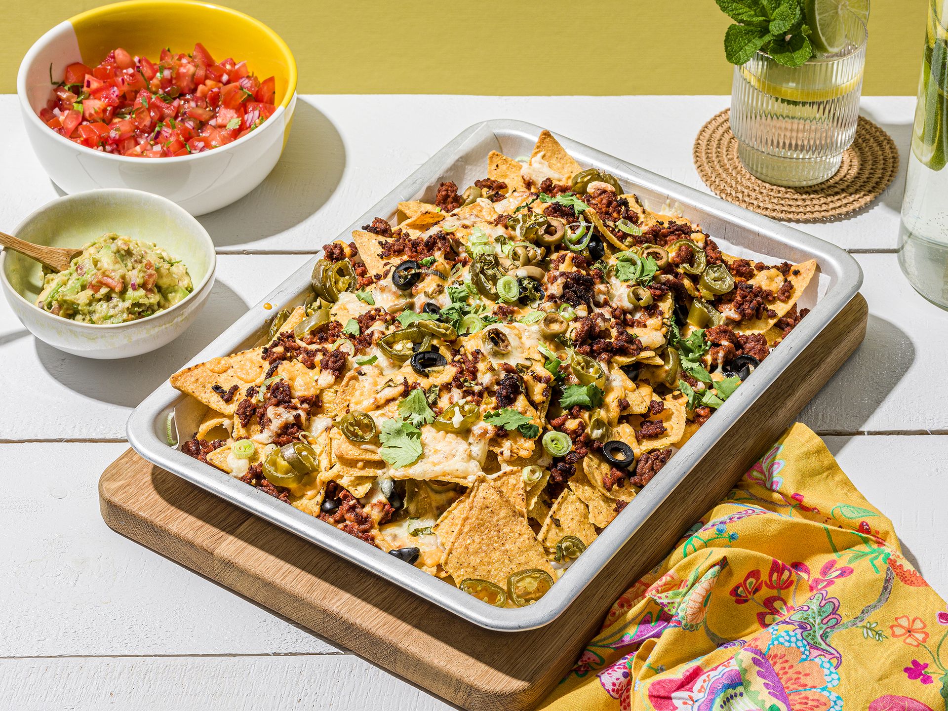 Vegetarische überbackene Nachos