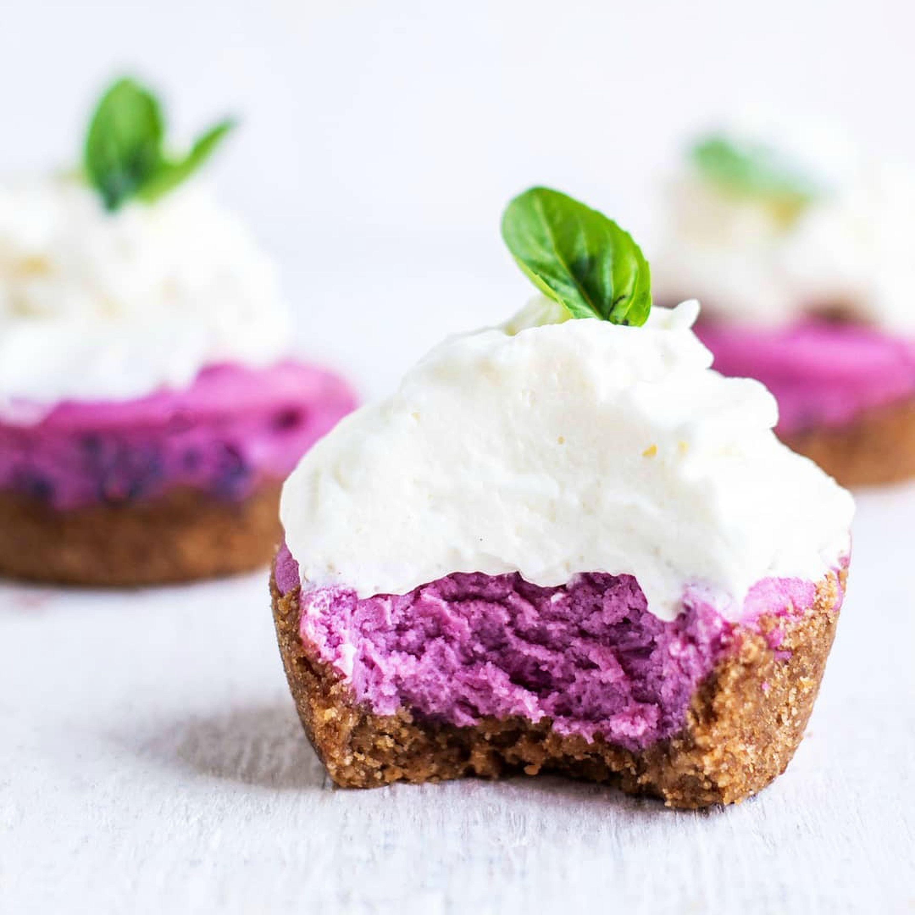 Purple sweet potato cheesecakes
