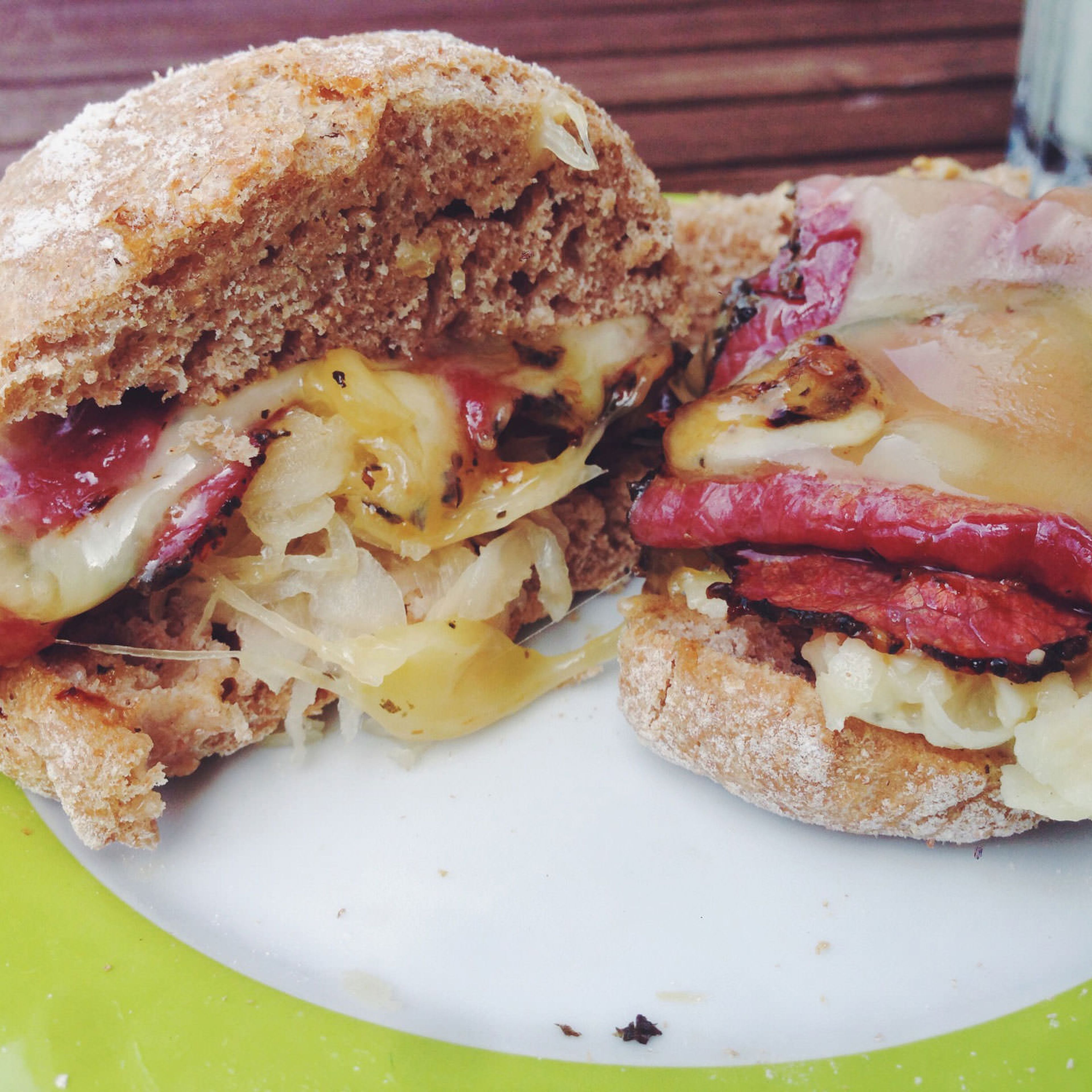 Bacon and sauerkraut cheeseburger