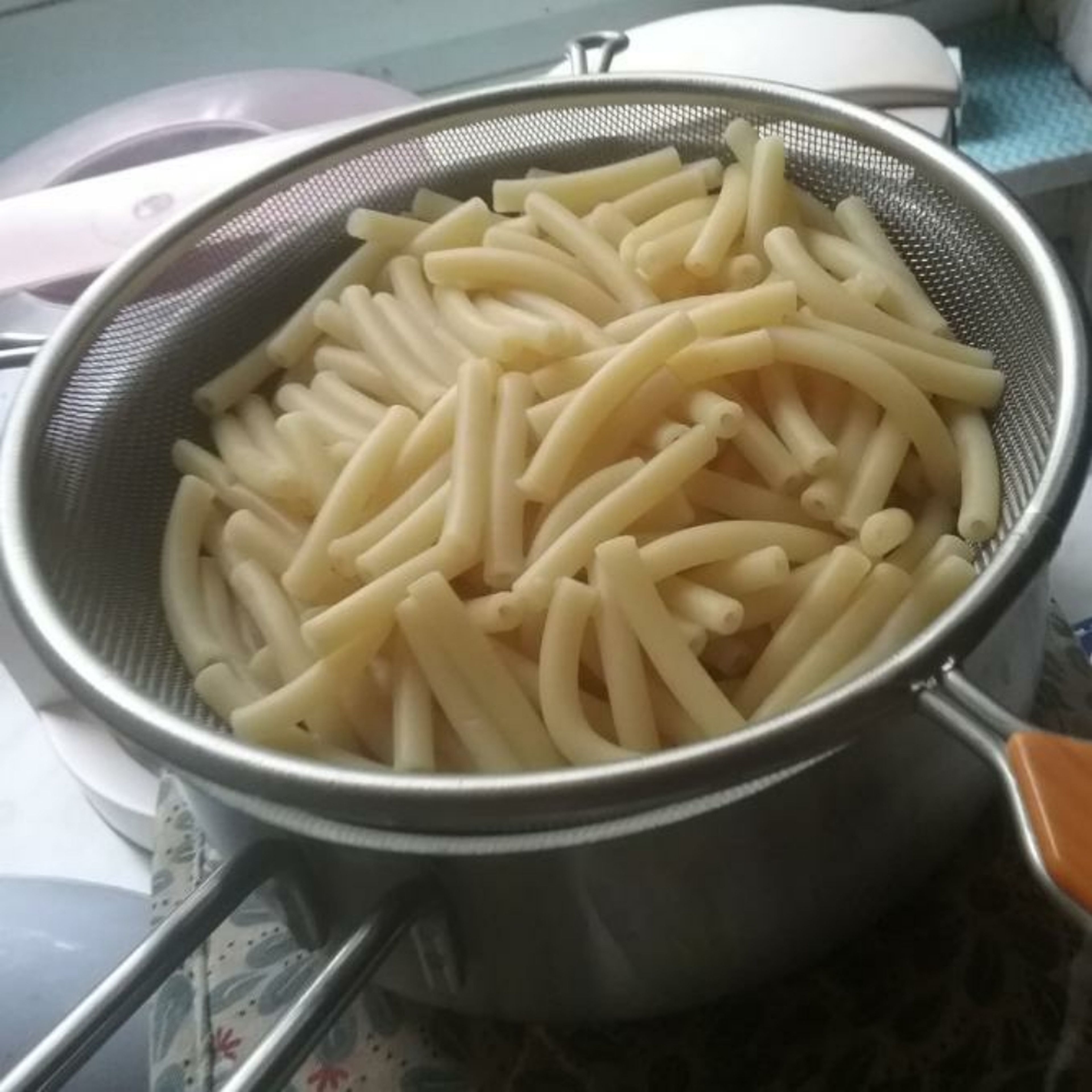 In the beginning, boil the pasta. Make sure to not over-cook it!