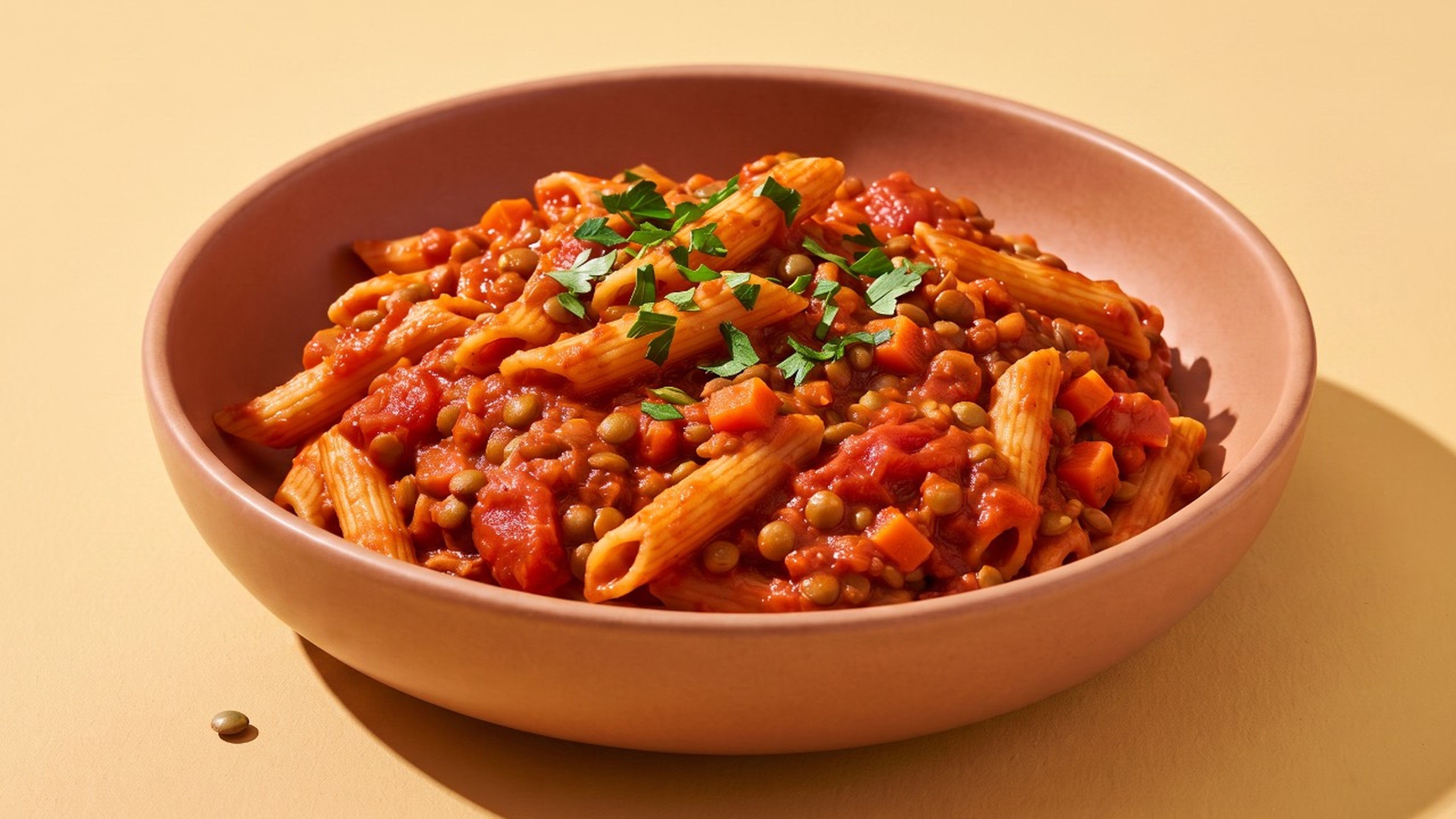 Schnelle One-Pot-Pasta mit Linsen und Tomaten zum Feierabend