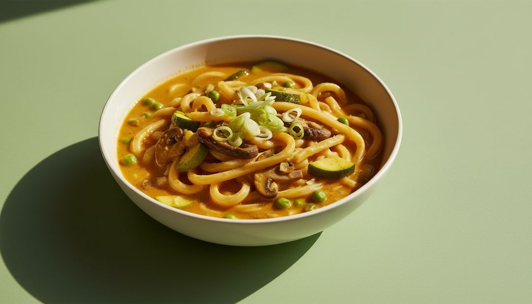 Cremiges Udon-Nudel-Curry aus einem Topf
